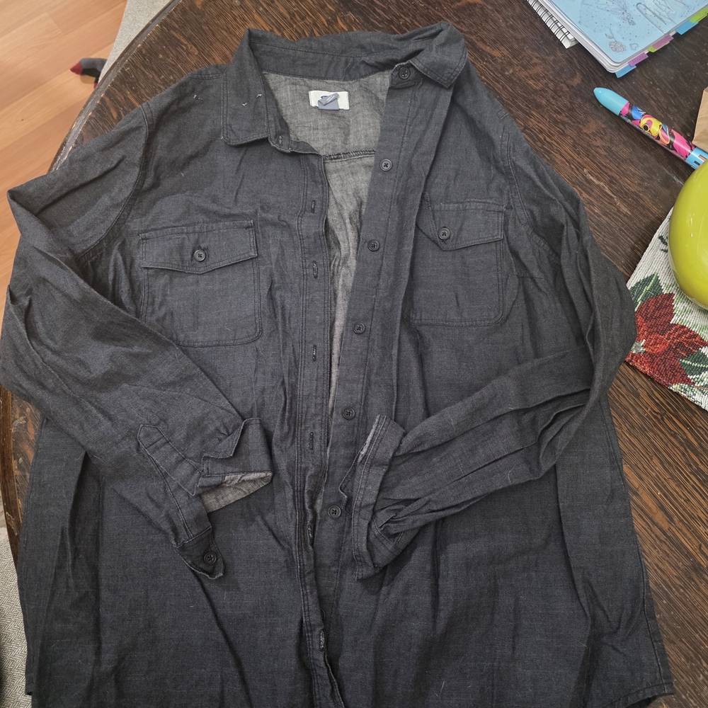 Old Navy Women's Black Lightweight Shirt Jacket